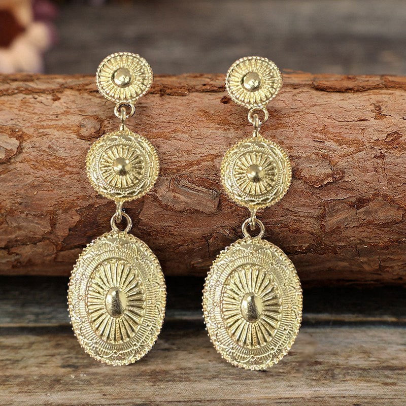 Vintage Alloy Dangle Earrings.