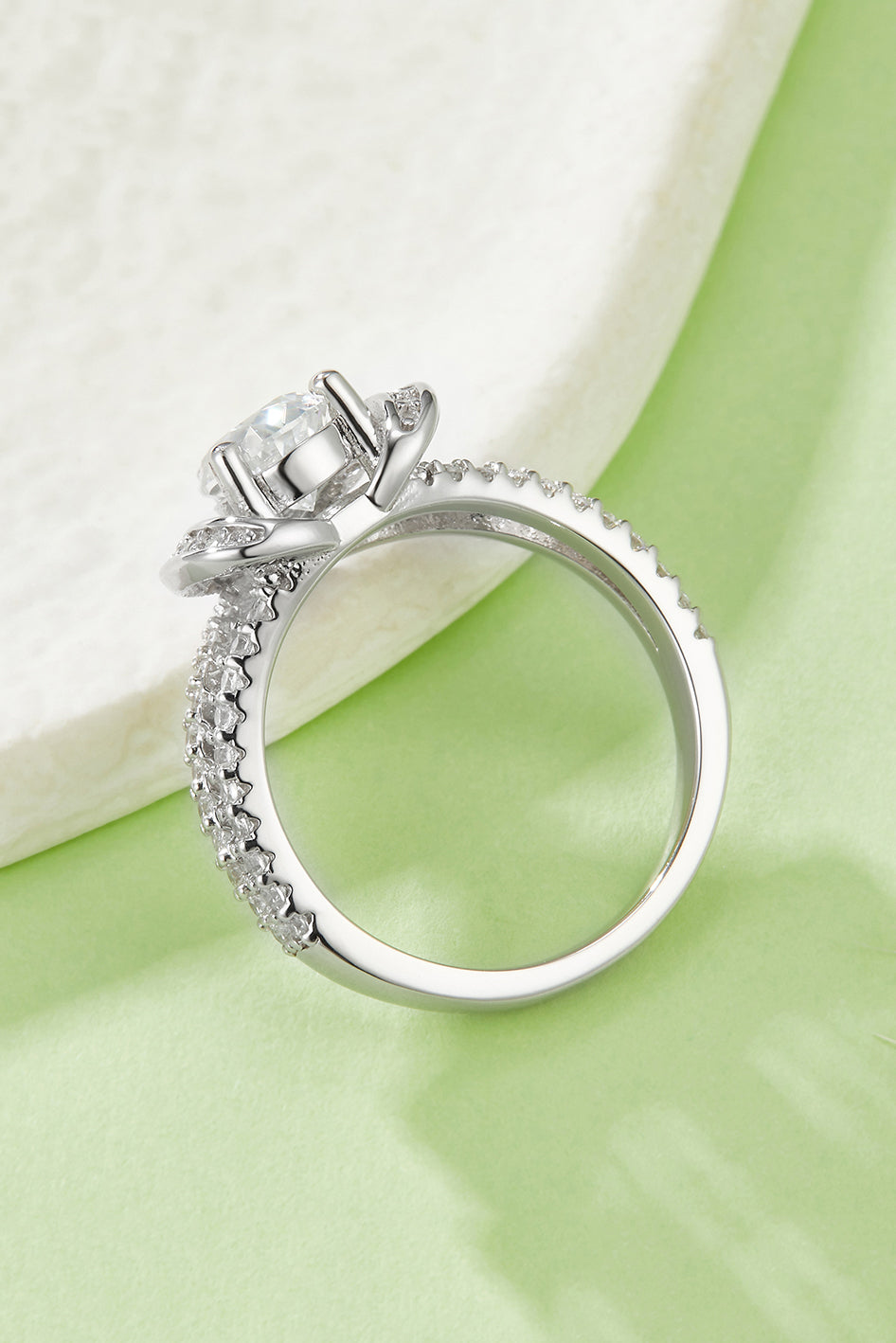 1 Carat Moissanite 925 Sterling Silver Heart Ring.