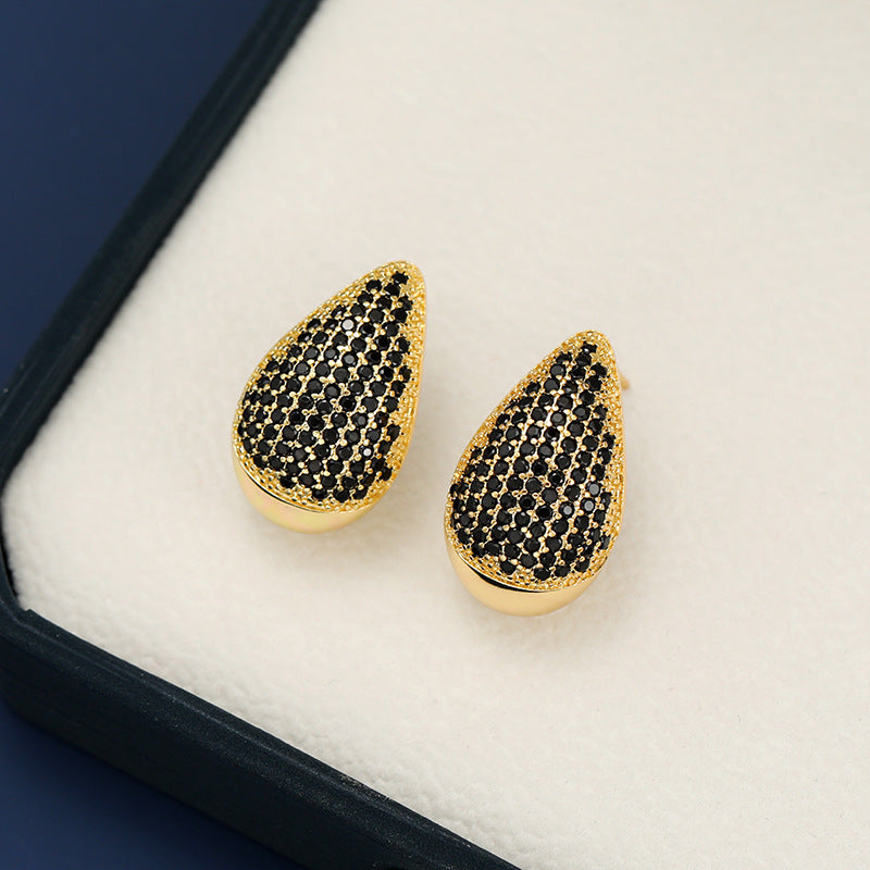 18K Gold-Plated Zircon Teardrop Earring.