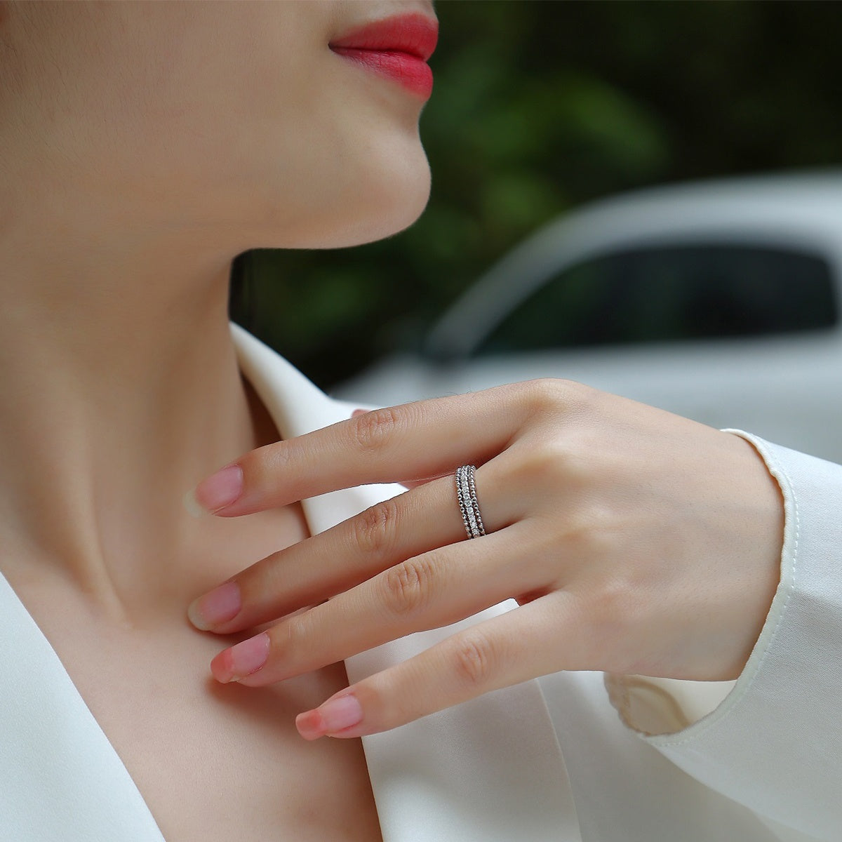 Moissanite 925 Sterling Silver Ring.