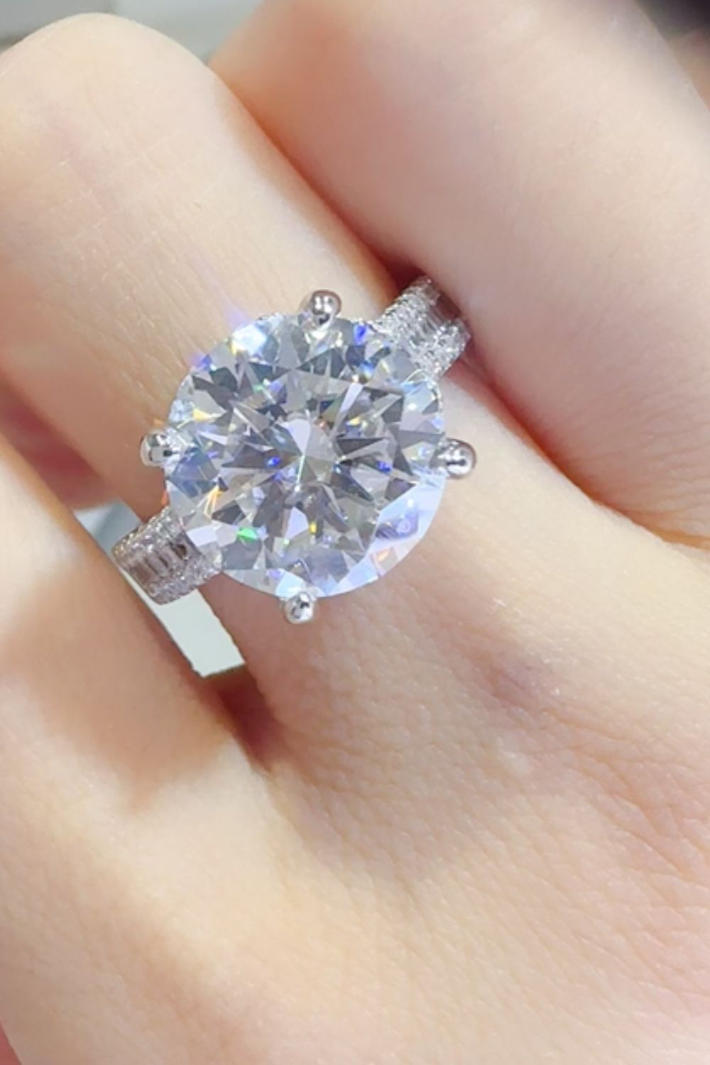 5 Carat Moissanite 925 Sterling Silver Ring.