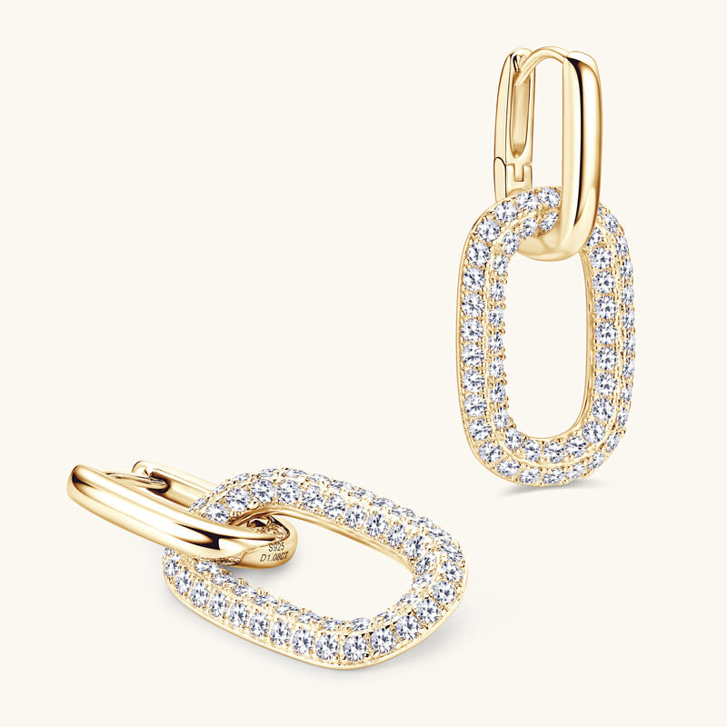 2.16 Carat Moissanite 925 Sterling Silver Earrings.