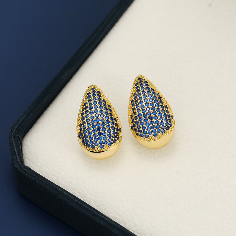 18K Gold-Plated Zircon Teardrop Earring.