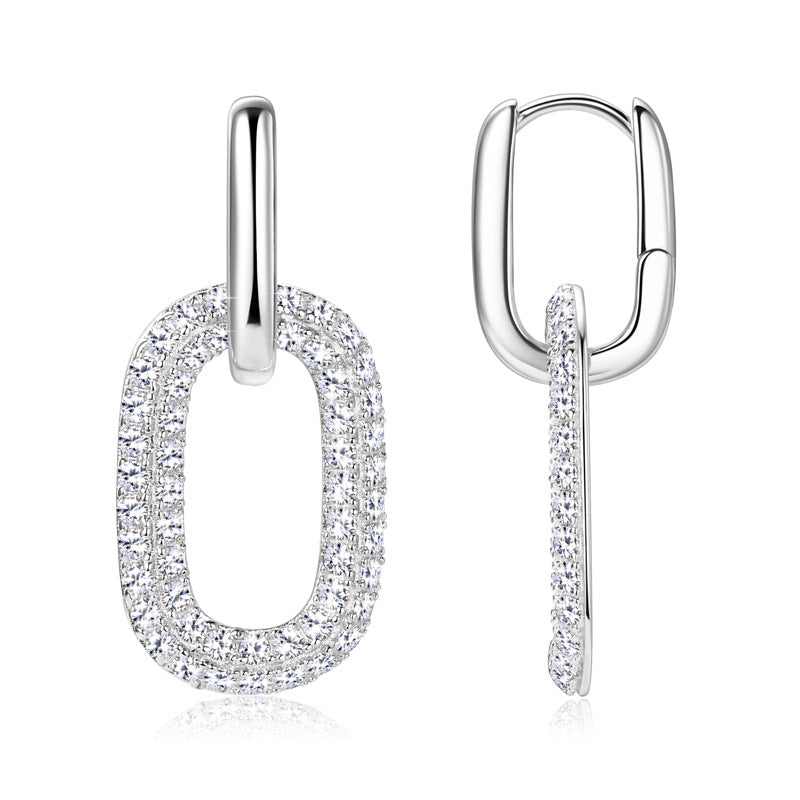 2.16 Carat Moissanite 925 Sterling Silver Earrings.