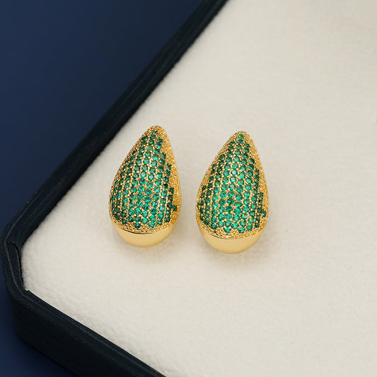 18K Gold-Plated Zircon Teardrop Earring.