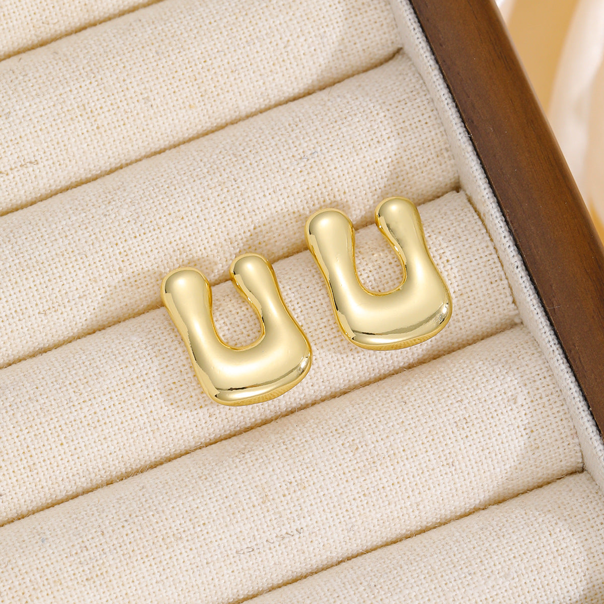 18K Gold-Plated Bubble Letter Stud Earrings.