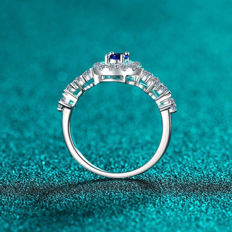 925 Sterling Silver Moissanite Ring.