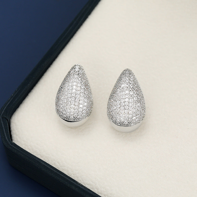 18K Gold-Plated Zircon Teardrop Earring.