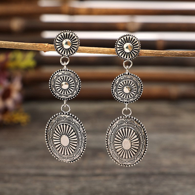 Vintage Alloy Dangle Earrings.