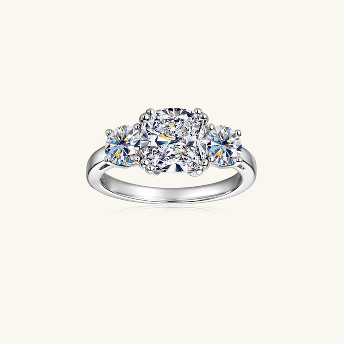 3.5 Carat Moissanite 925 Sterling Silver Ring.