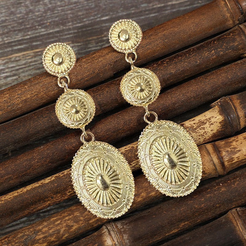 Vintage Alloy Dangle Earrings.