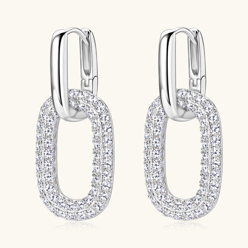 2.16 Carat Moissanite 925 Sterling Silver Earrings.