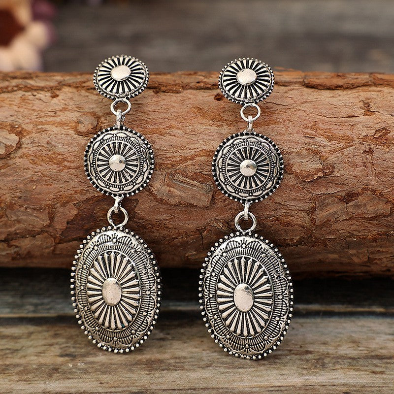 Vintage Alloy Dangle Earrings.