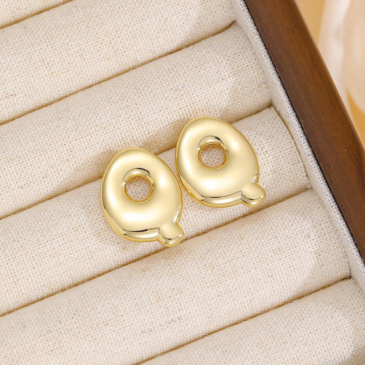 18K Gold-Plated Bubble Letter Stud Earrings.